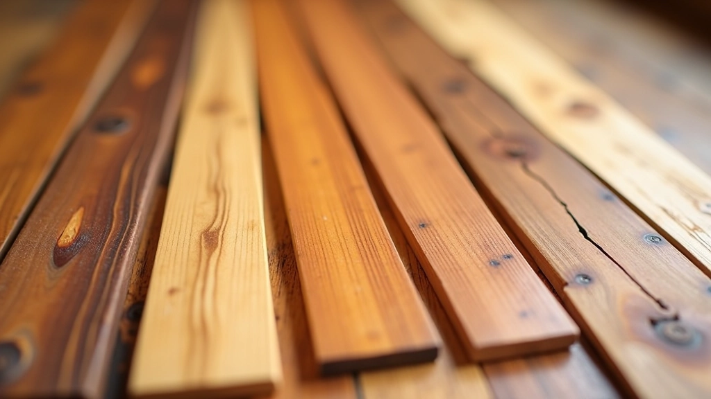 Wood stain color samples on pine and spruce wood